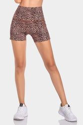 Vutru High-Waist Brown Leopard Yoga Shorts VUTRU